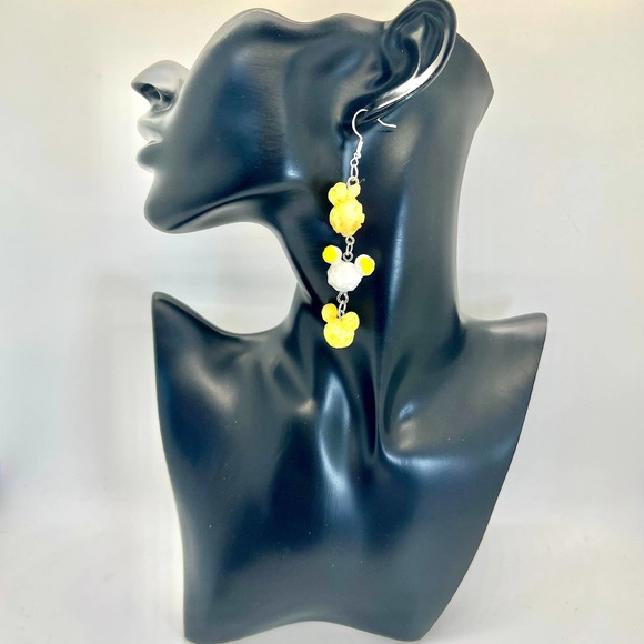 Mickey Popcorn Chain Earrings - Mickey Mouse Earrings - Popcorn Earrings - Picture 10 of 11